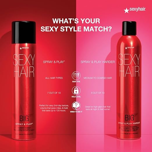 SexyHair Big Spray & Play Harder, 10oz / 328ml.