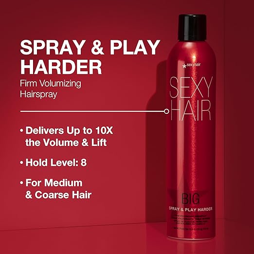 SexyHair Big Spray & Play Harder, 10oz / 328ml.