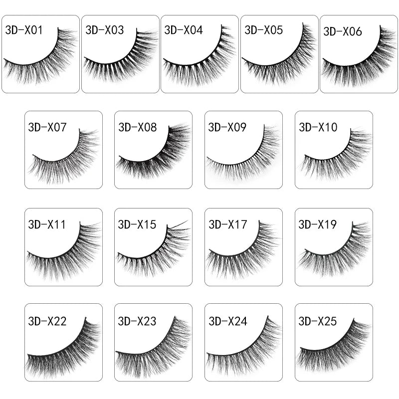 SHIDISHANGPIN 3 pairs 29 styles False Eyelashes Natural Long 3D Faux Mink Hair Soft  Fluffy Wispy Handmade Lashes Eye Maquiagem