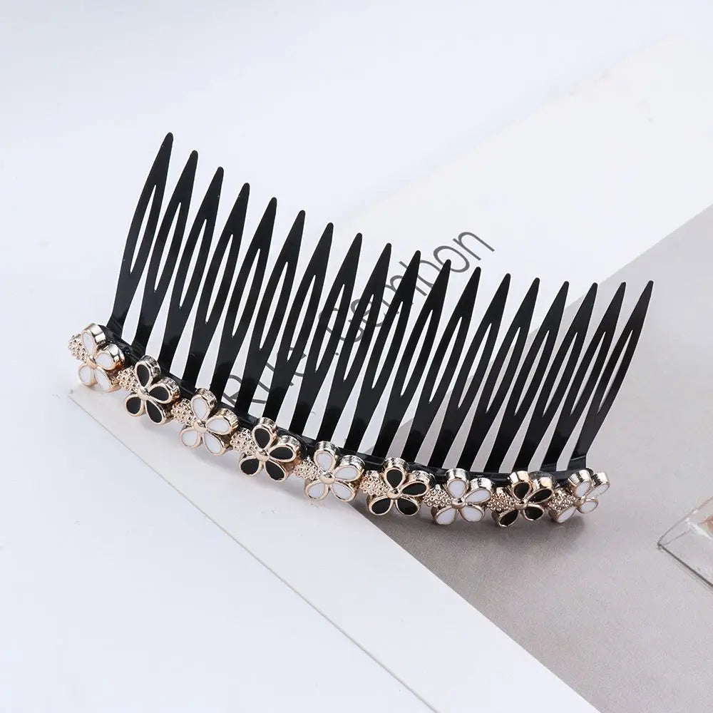 1PC Pearl Flower Rhinestone Inserted Hair Comb Buttons Bangs Hairpins Women's Fashion Headwear Hair Accessories