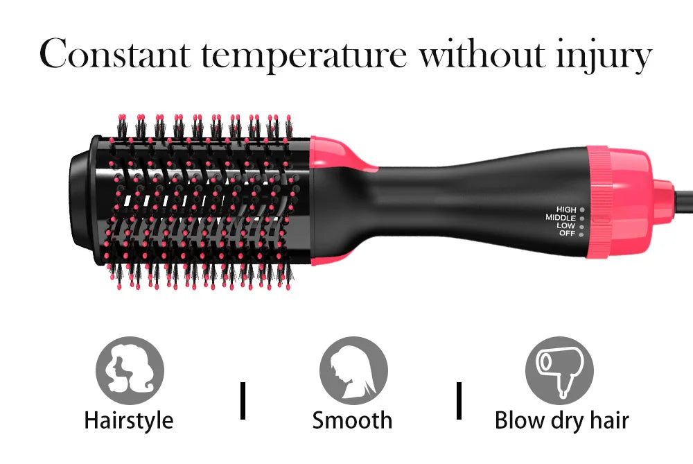 LISAPRO 3 IN 1 Hot Air Brush One-Step Hair Dryer And Volumizer Styler and Dryer Blow Dryer Brush Professional 1000W Hair Dryers