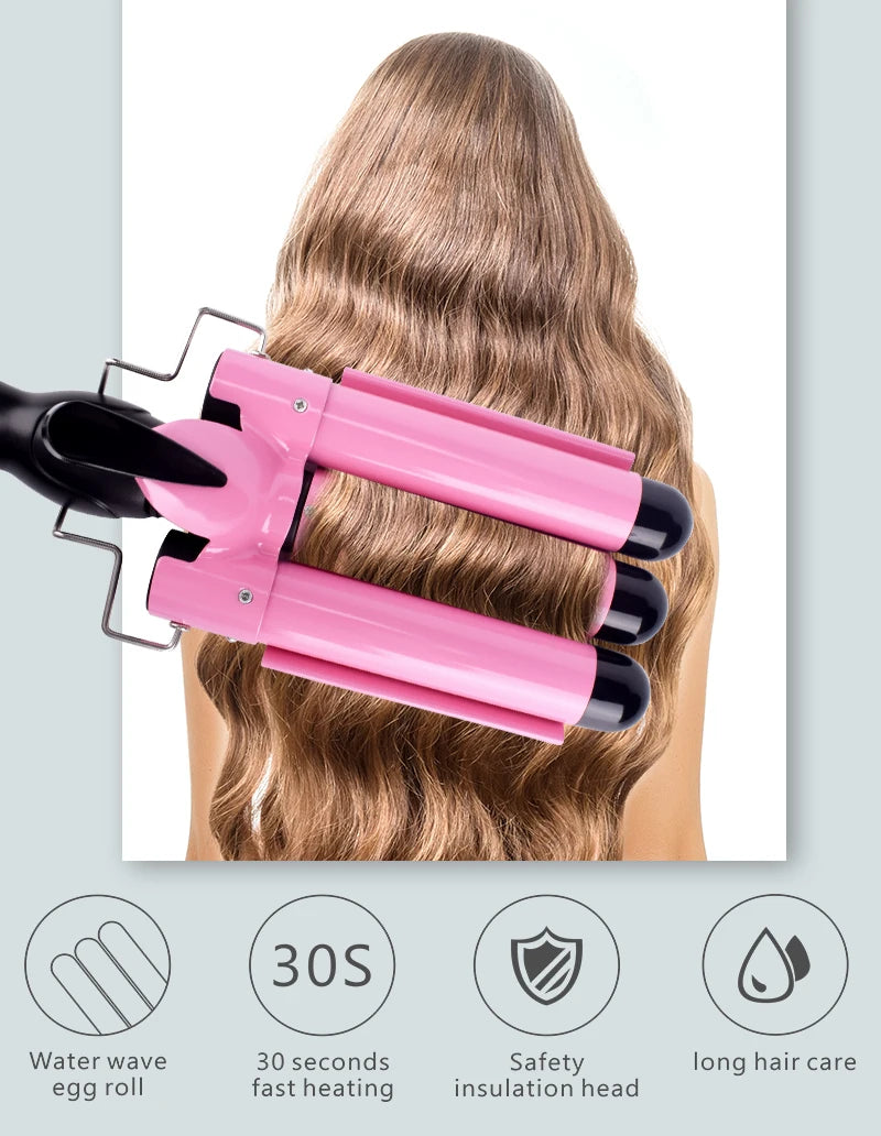 Professional Hair Curling Iron Ceramic Triple Barrel Hair Curler Irons Hair Wave Waver Styling Tools Hair Styler Wand