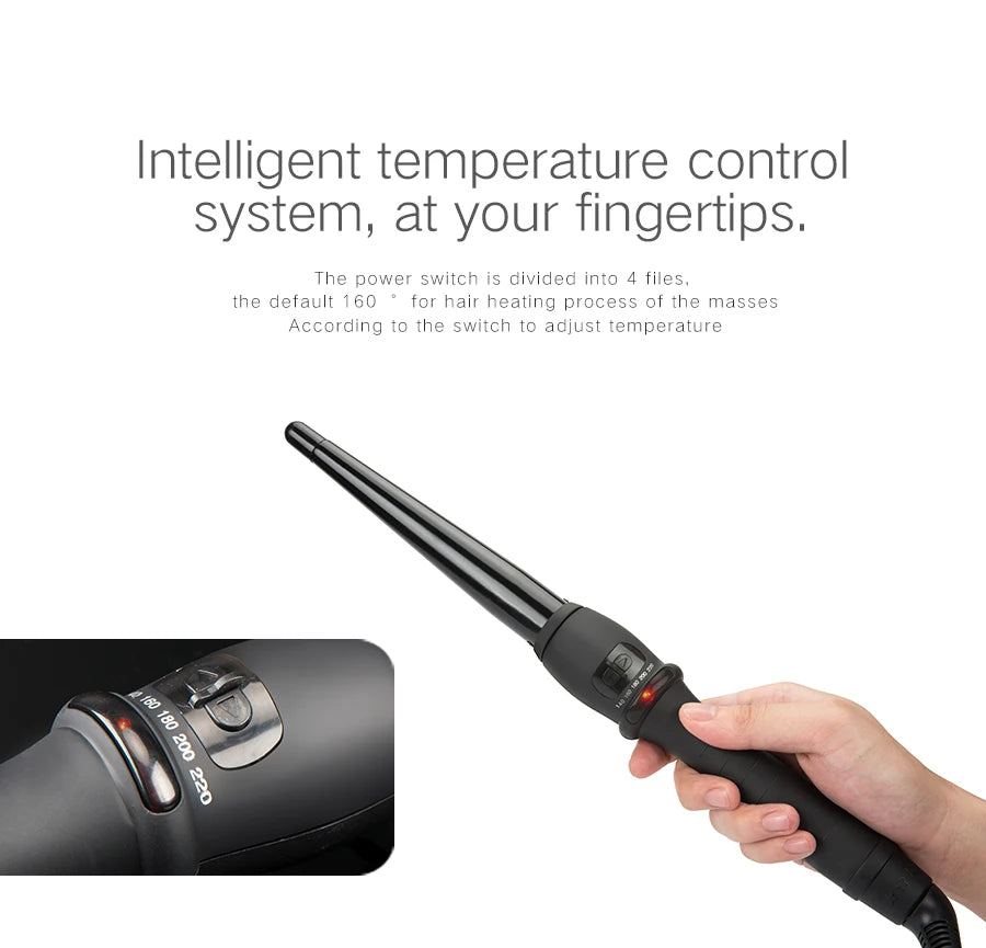 Professional Cone Shape Ceramic Hair Curler Iron Curling Wand Rollers Waver Styling Tools Style Quick Heat Electric Curly