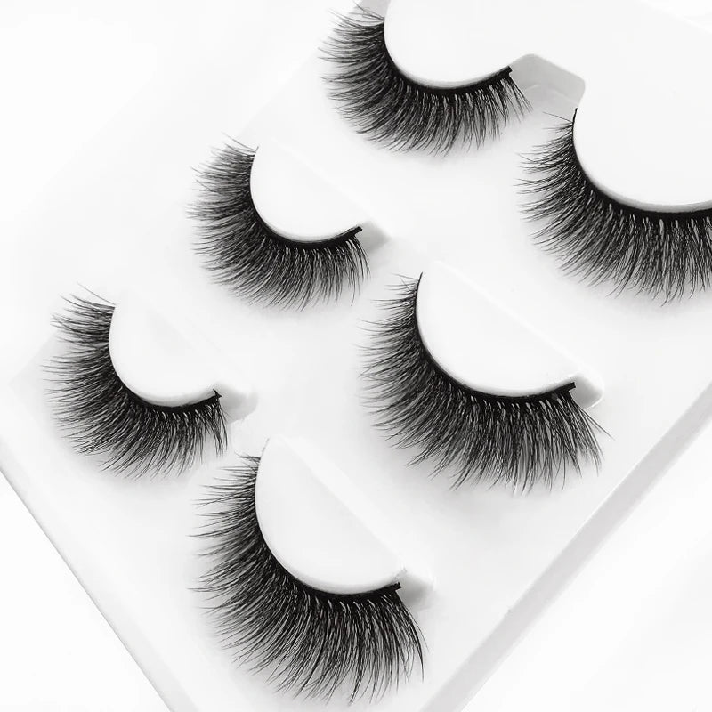 SHIDISHANGPIN 3 pairs 29 styles False Eyelashes Natural Long 3D Faux Mink Hair Soft  Fluffy Wispy Handmade Lashes Eye Maquiagem