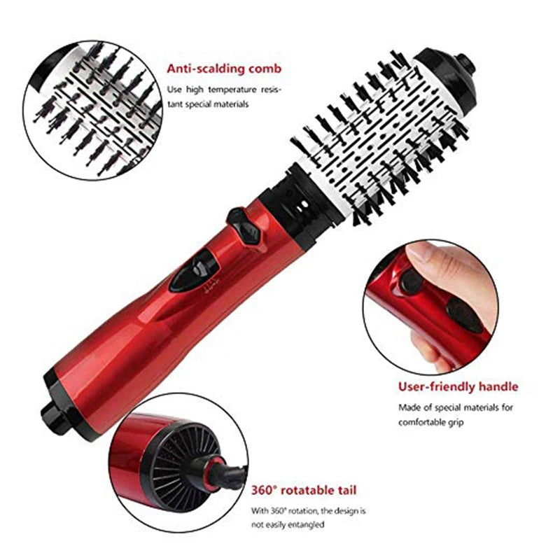 Hot Air Brush 2 In 1 Styler Rotary Head Professional One Step Hair Volumizer Brush Hair Dryer And Straightener Sets