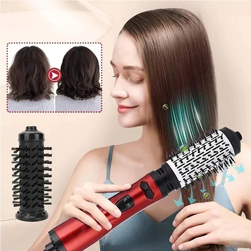 Hot Air Brush 2 In 1 Styler Rotary Head Professional One Step Hair Volumizer Brush Hair Dryer And Straightener Sets