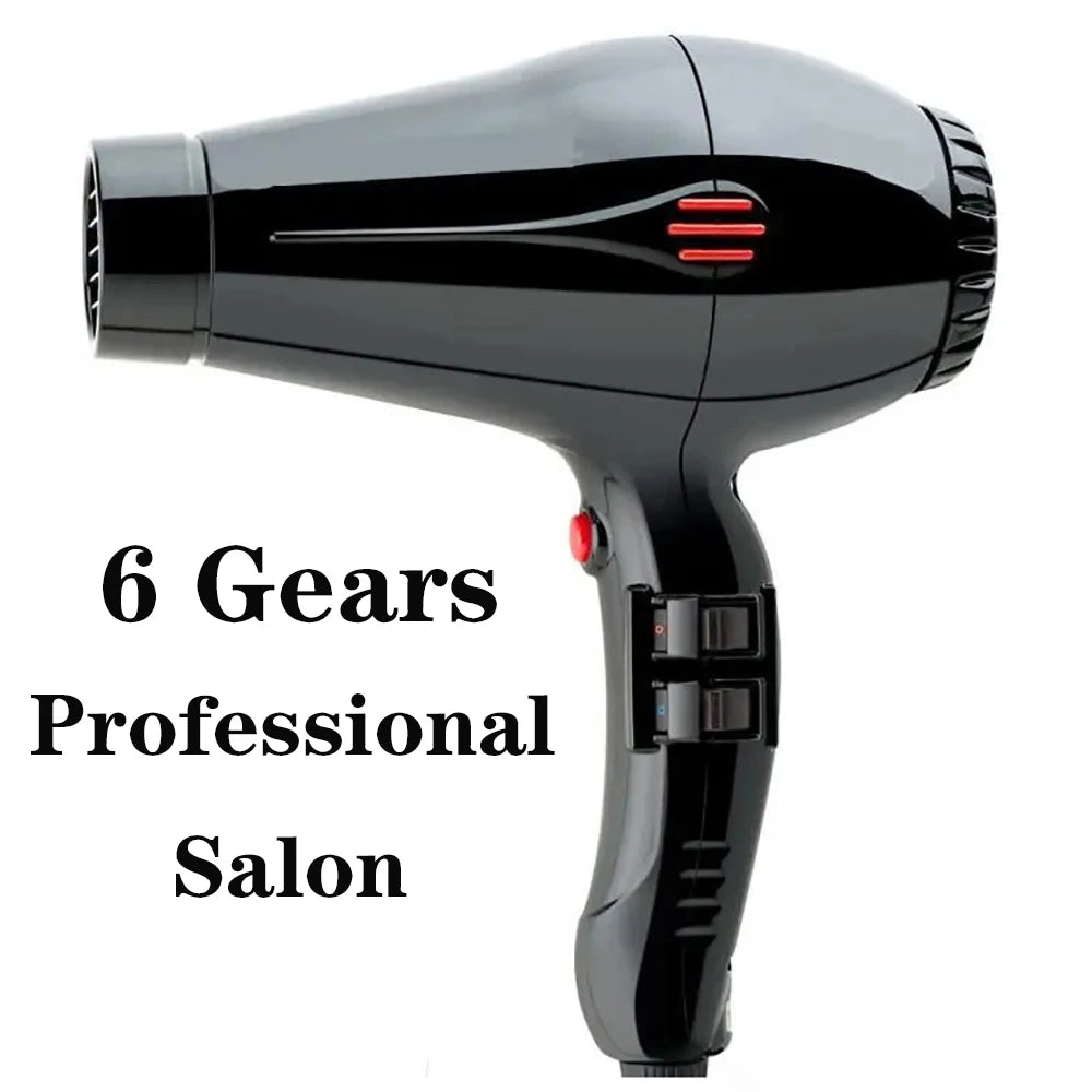 Compact Professional Hair Dryer 2000W Blower with Concentrator 2 Speed 3 Heat Settings Cool Shut Button Lightweight Strong Winds