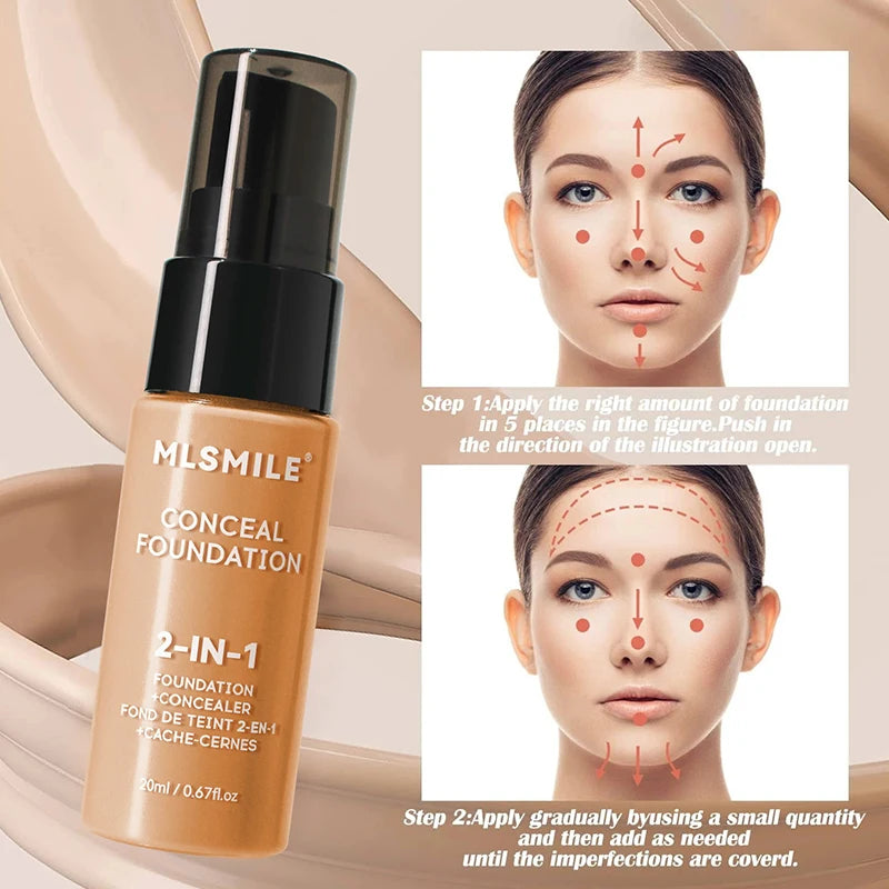 Matte Foundation Oil Control Pre-Makeup Concealer BB Cream Primer Natural Waterproof and Long-lasting Makeup Foundation Makeup