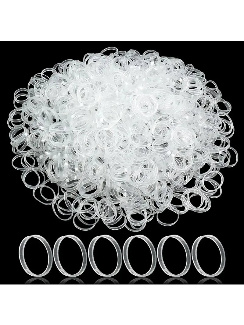 800~1000Pcs Girls Elastic Transparent Rubber Bands Hair Band Girls Ponytail Holder Hair Ties Bridal Hairbands Hair Accessories