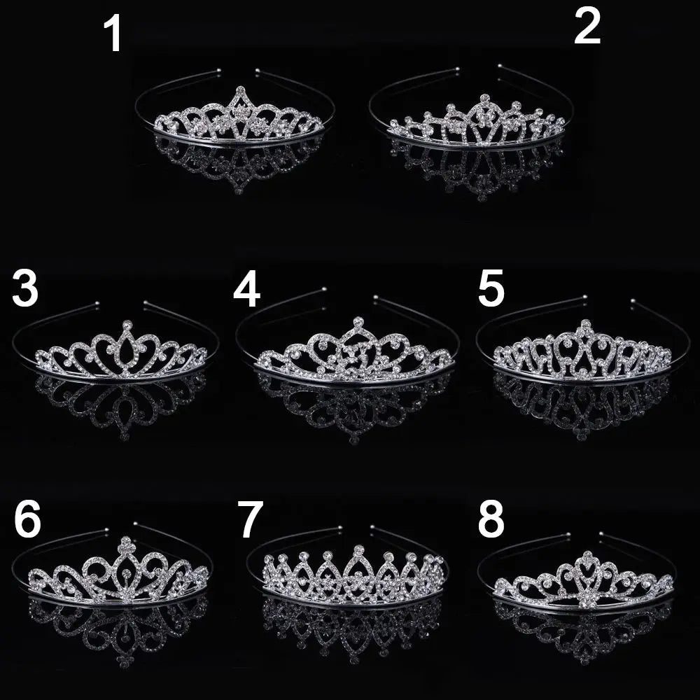 Children Crystal Wedding Tiaras Crowns Headband Kids Girls Bridal Crown Party Accessiory Bride Hair Jewelry Ornaments Headpiece