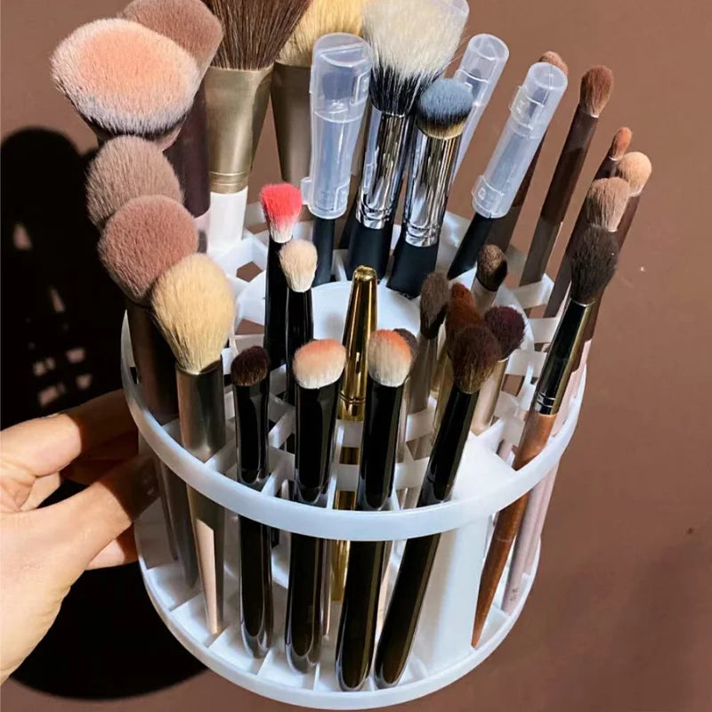 Lattices Cosmetic Makeup Brush Storage Holder Multifunction Large-Capacity Table Organizer Make Up Tool Pen Plastic Storage Box