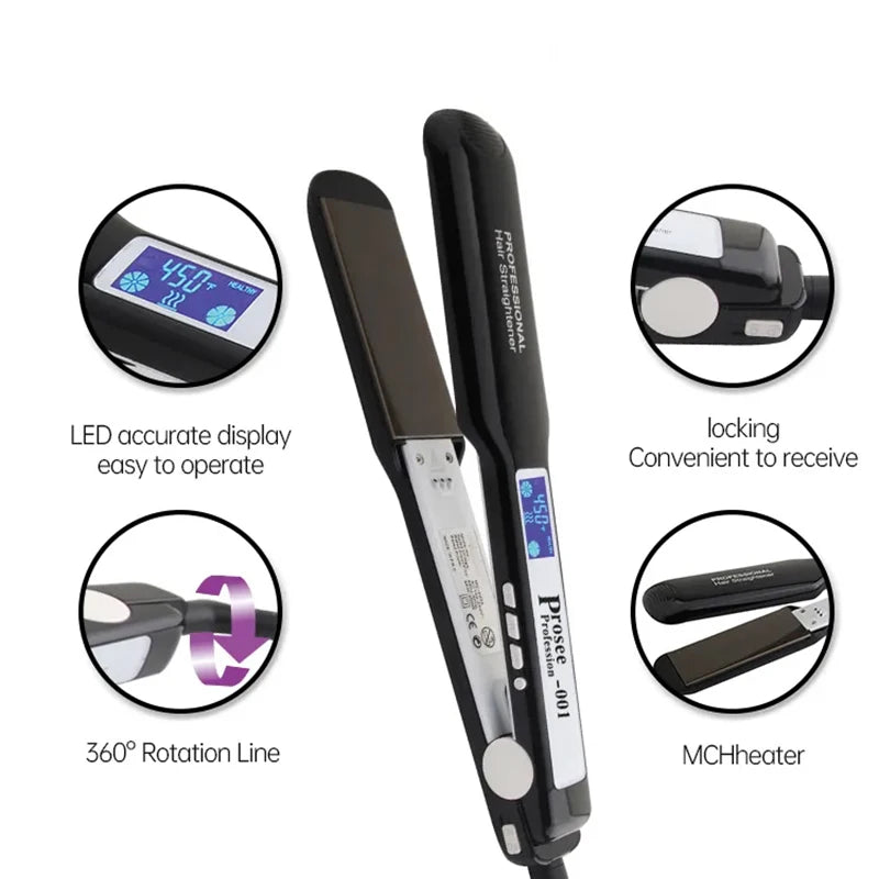 001 Professional Titanium Flat Iron Hair Straightener Automatic Steam Infrared Straightener