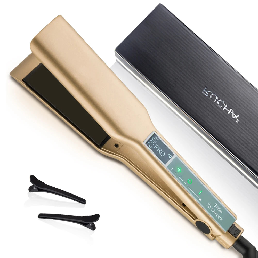 Hair Straightener Titanium Plate Flat Irons Professional Keratin Treatment 450°F / 230°C Salon Hair Styling Tools Dual Voltage