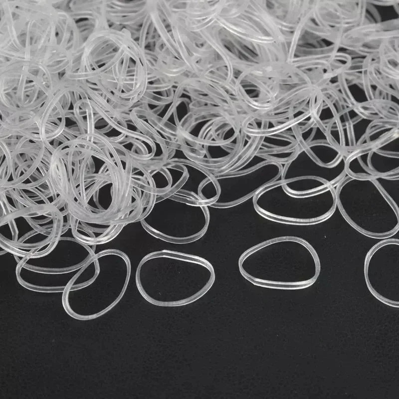 800~1000Pcs Girls Elastic Transparent Rubber Bands Hair Band Girls Ponytail Holder Hair Ties Bridal Hairbands Hair Accessories