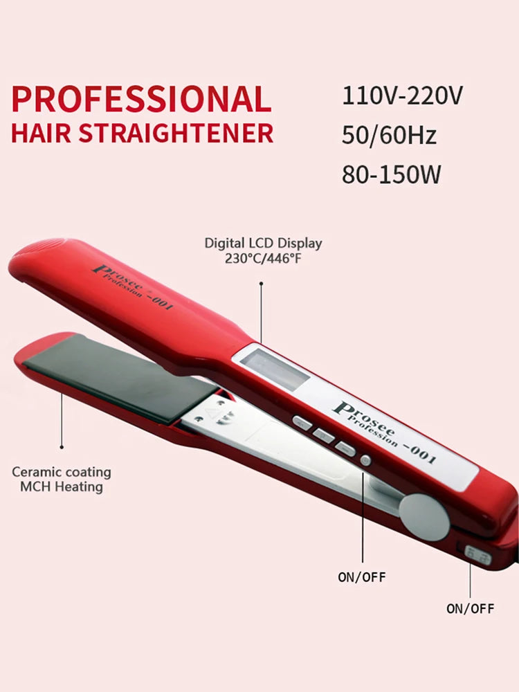 001 Professional Titanium Flat Iron Hair Straightener Automatic Steam Infrared Straightener