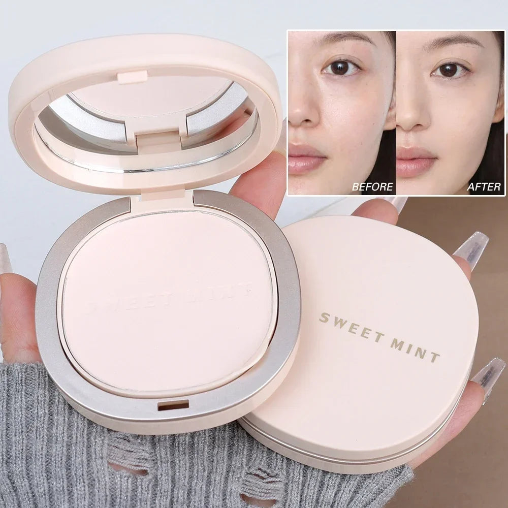 Transparent Pressed Powder Waterproof Lasting Oil Control Full Coverage Face Compact Setting Powder Makeup Foundation Cosmetics