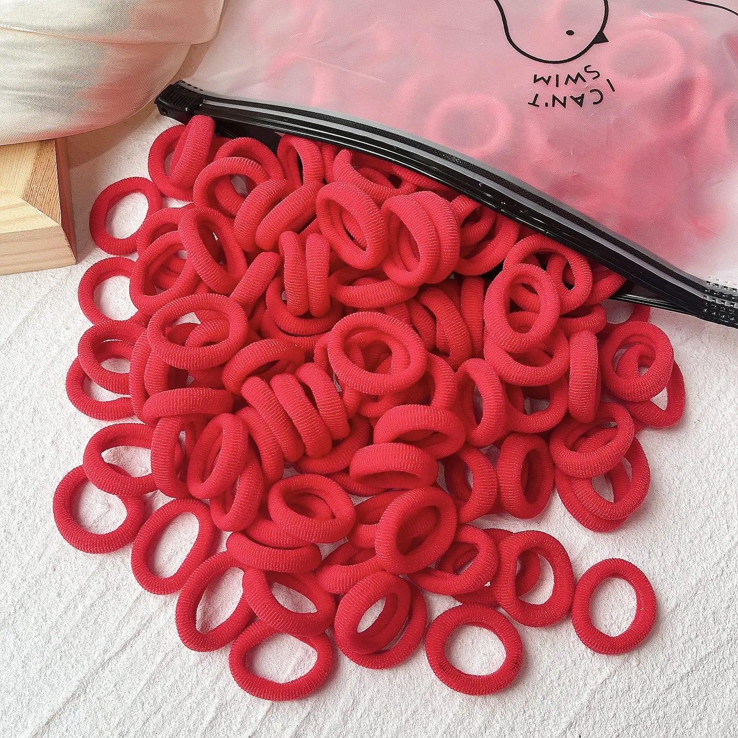 50PCS/Set Women Girls Basic Hair Bands  Simple Solid Colors Elastic Headband Hair Ropes Ties Hair Accessories Ponytail Holder