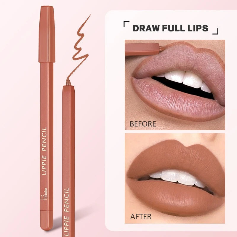 Matte Velvet Red Nude Lipliner Lipsticks Pen 12 Colors Natural Outline Lip Tint Contour Pencil Long Lasting Non Stick Cosmetics