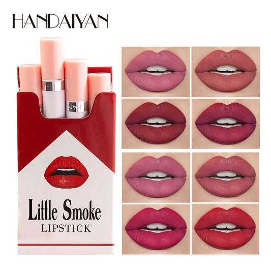 HANDAIYAN 4 PCS Waterproof Matte Lipsticks Set Lip gloss Non Stick Cup Cosmetics Makeup for Women