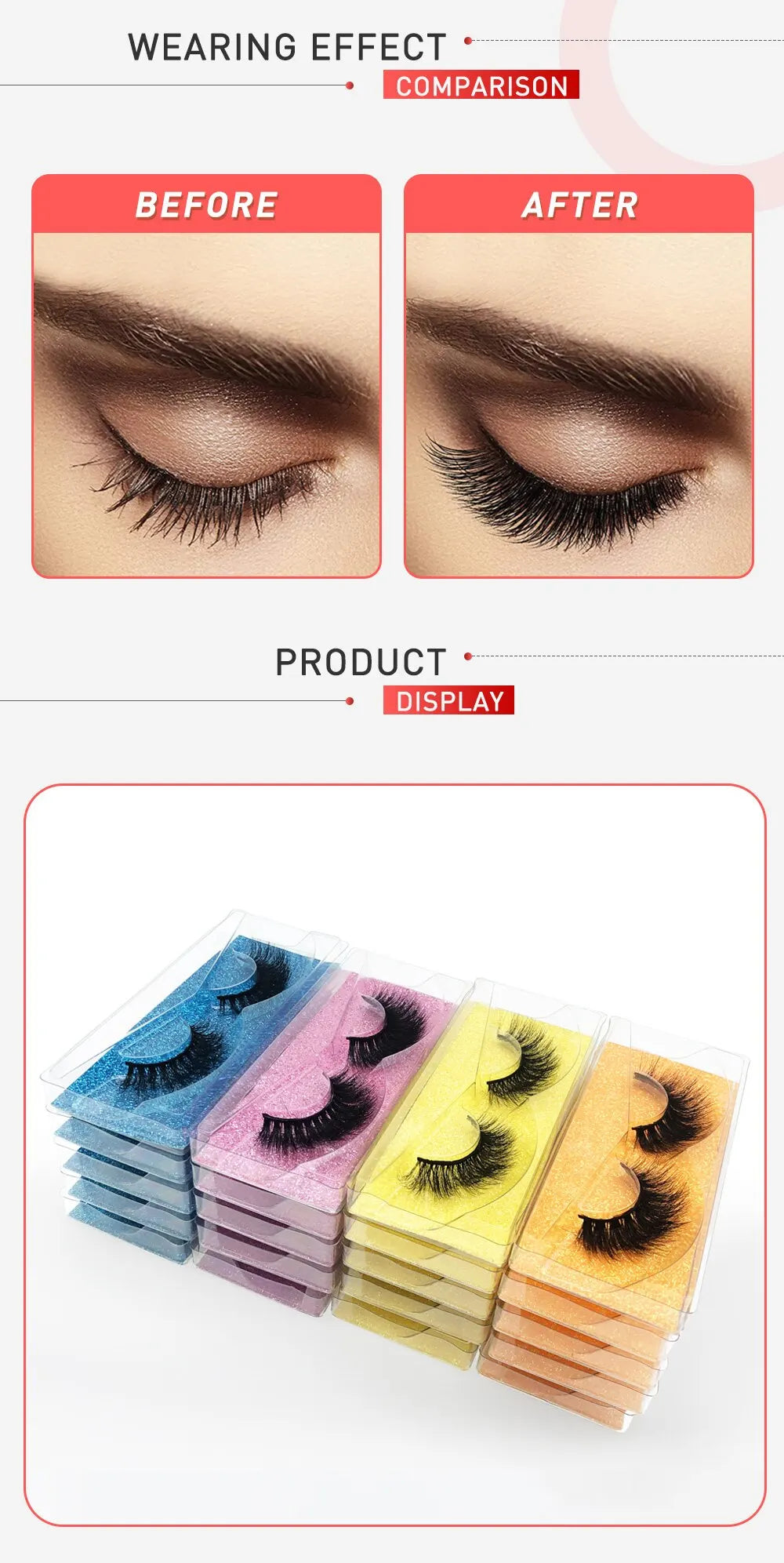 5Pairs 3D Mink Wholesale Eyelashes Lashes Handmade Fluffy Dramatic Lashes Cruelty Free False Eyelashes Makeup Lashes