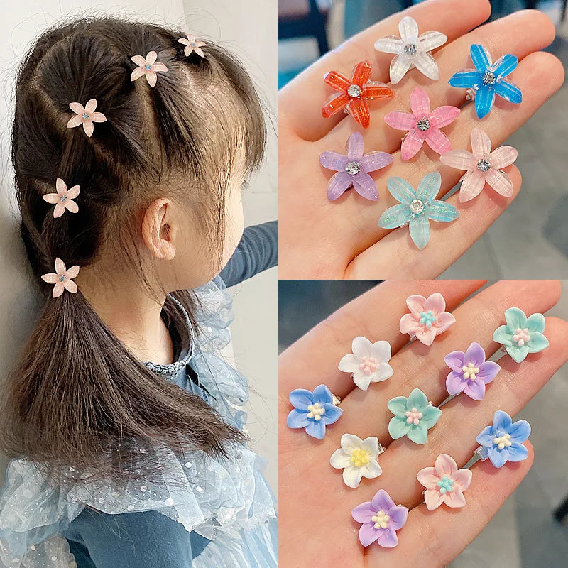 10PCS/Lot Wedding Bridal Hair Claws Girls Small Cute Crystal Flowers Metal Hair Clips Women Mini Headwear Hair Accessories