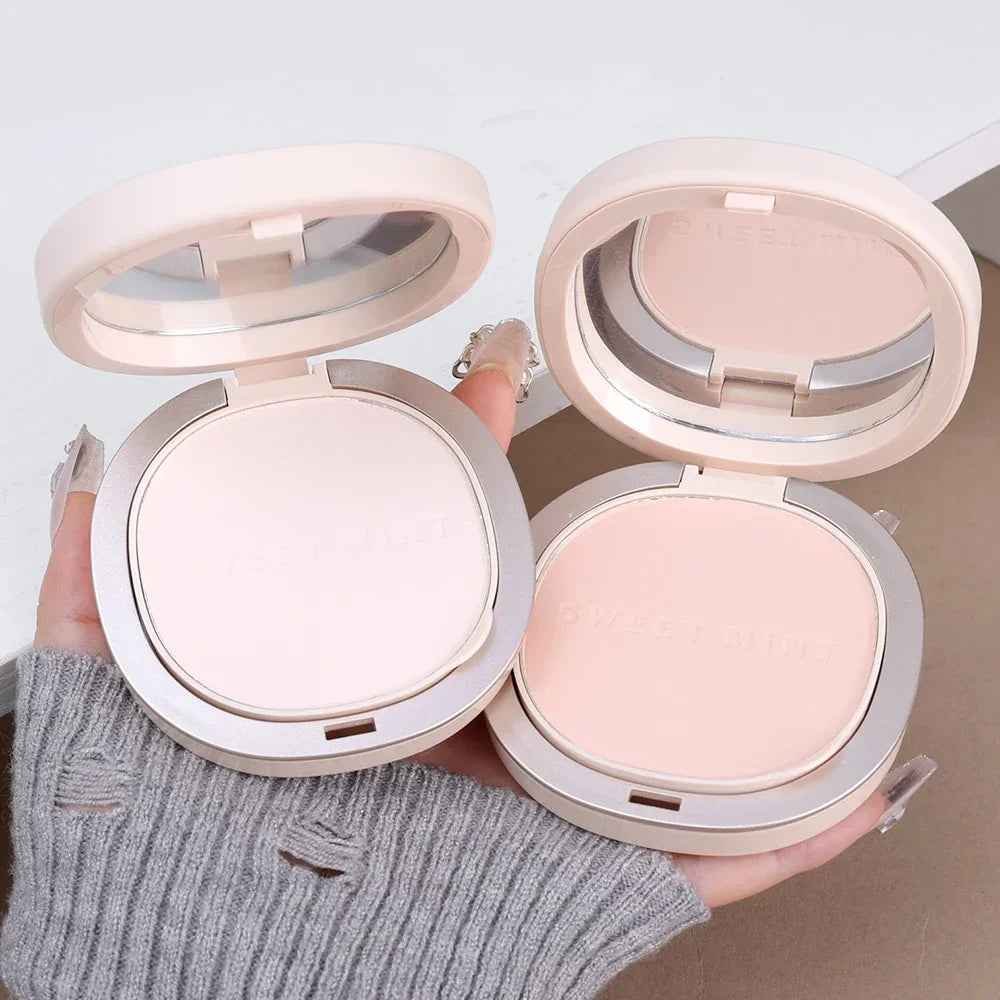 Transparent Pressed Powder Waterproof Lasting Oil Control Full Coverage Face Compact Setting Powder Makeup Foundation Cosmetics