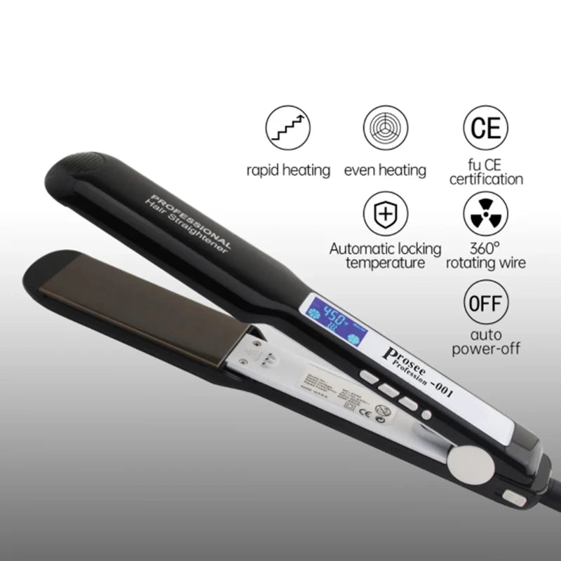 001 Professional Titanium Flat Iron Hair Straightener Automatic Steam Infrared Straightener