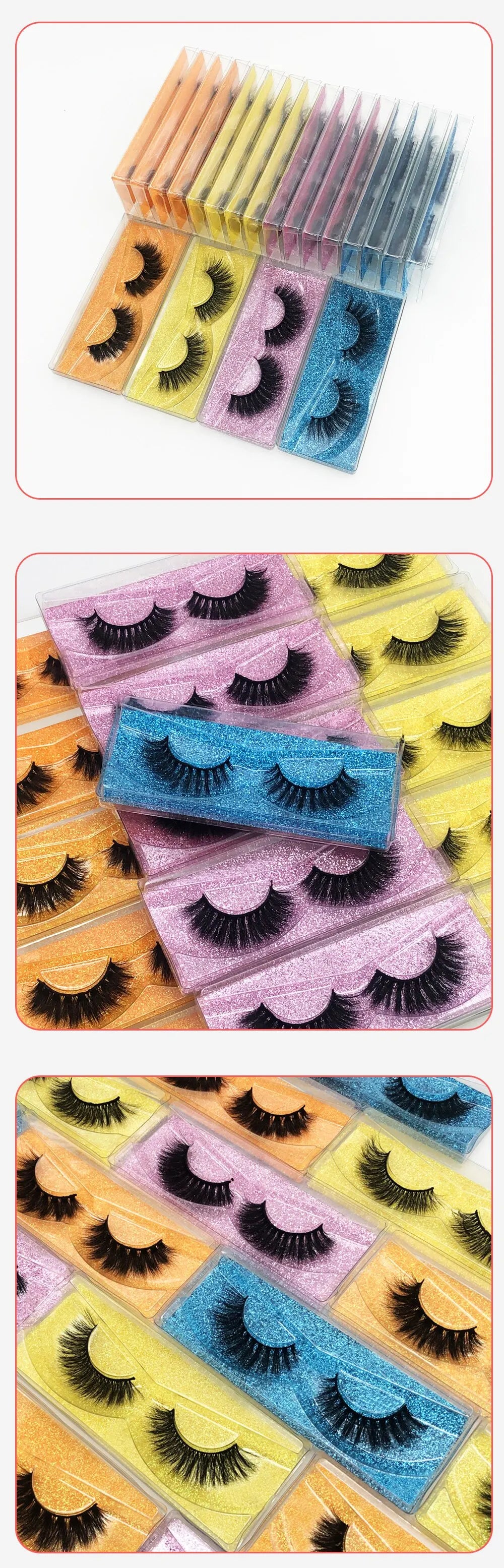 5Pairs 3D Mink Wholesale Eyelashes Lashes Handmade Fluffy Dramatic Lashes Cruelty Free False Eyelashes Makeup Lashes