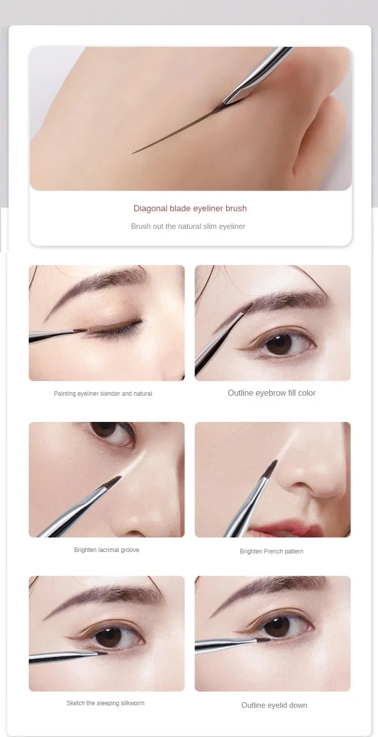 1pcs Blade Eyeliner Brush Ultra Thin Fine Angle Flat Eyebrow Brushes Liner Brow Place Makeup Precise Detail