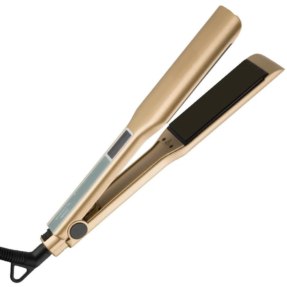 Touch Screen MCH Wide Plate Gold Brazilian Keratin Treatment Titanium 230℃ Professional Permanent Flat Iron Hair Straightener