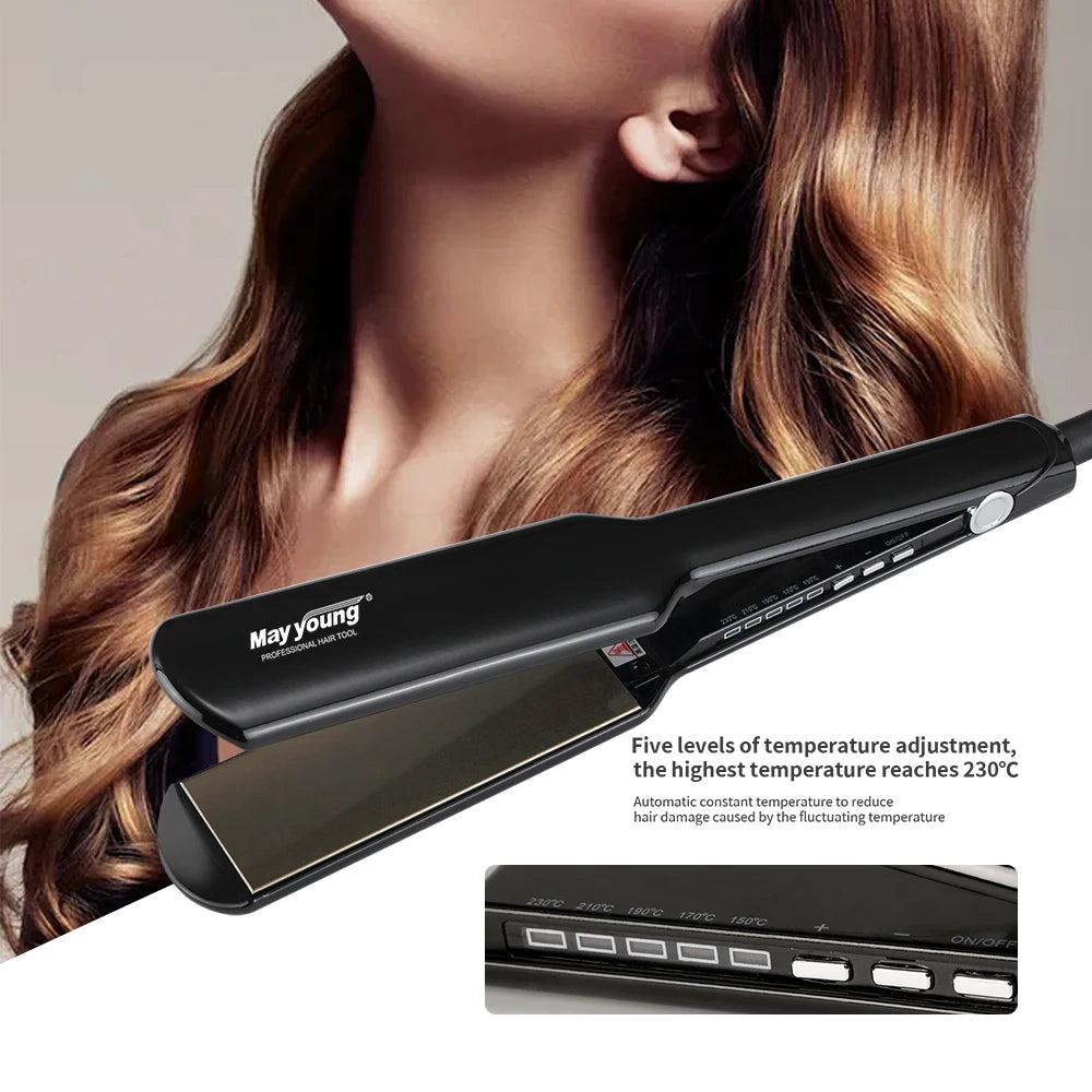 450℉/230℃  Extra Long Titanium Wide Plates Ultra Thin hair Flat iron hair straightener