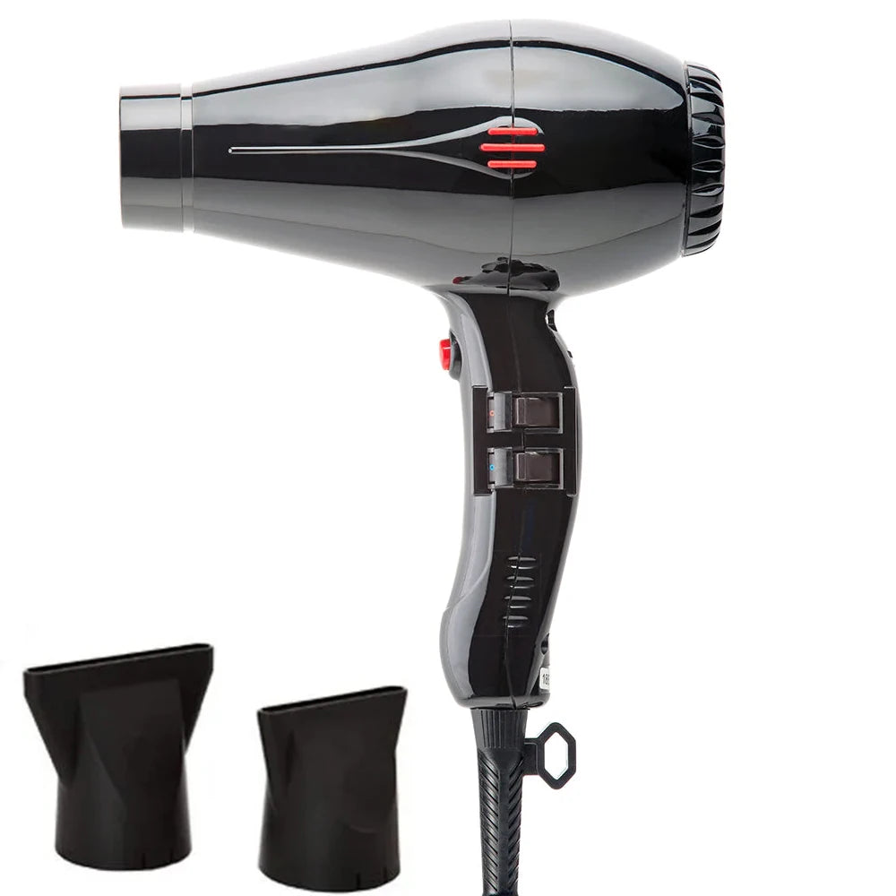 Compact Professional Hair Dryer 2000W Blower with Concentrator 2 Speed 3 Heat Settings Cool Shut Button Lightweight Strong Winds