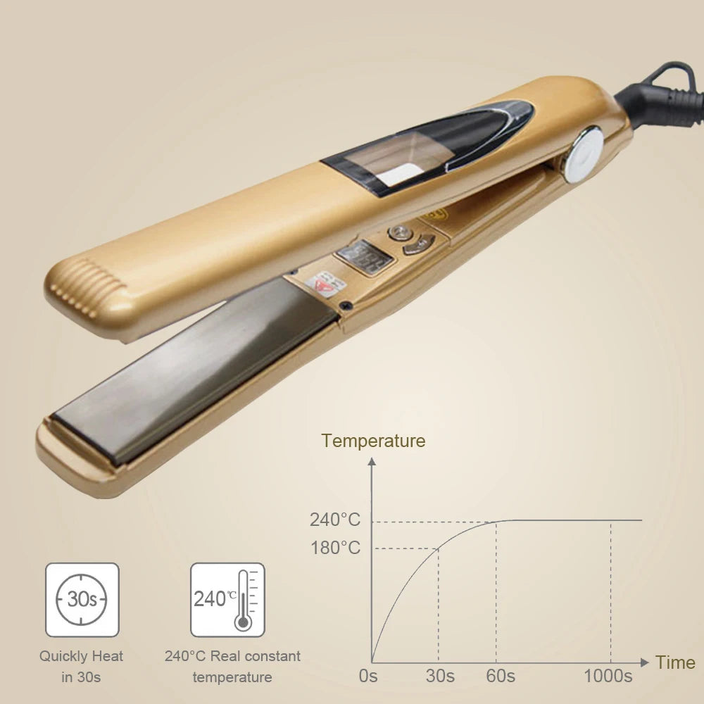 Hair Straightener Titanium Plate Flat Irons Professional Keratin Treatment 450°F / 230°C Salon Hair Styling Tools Dual Voltage