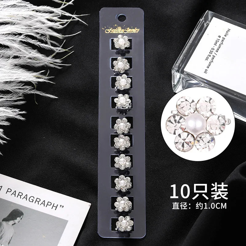 10PCS/Lot Wedding Bridal Hair Claws Girls Small Cute Crystal Flowers Metal Hair Clips Women Mini Headwear Hair Accessories