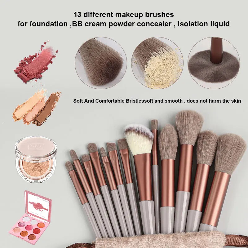 13PCS Makeup Brushes Set Professional Eyes Shadow Lip Contouring Brush Loose Powder Concealer brochas de maquillaje Makeup Tools