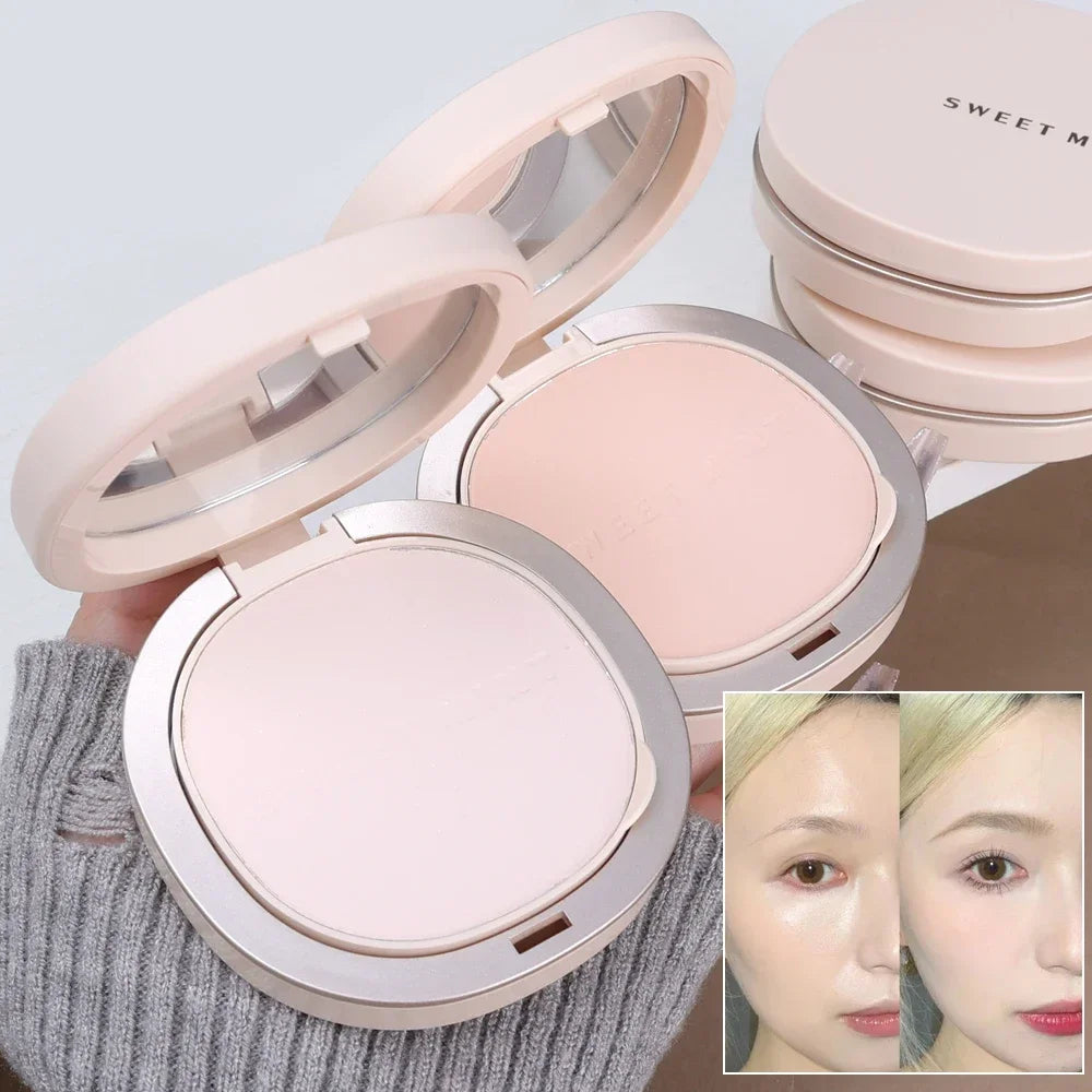 Transparent Pressed Powder Waterproof Lasting Oil Control Full Coverage Face Compact Setting Powder Makeup Foundation Cosmetics