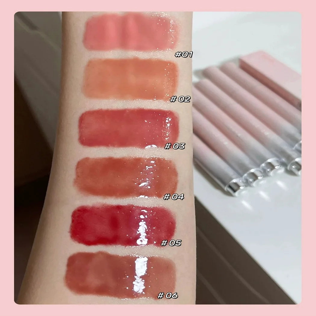 Jelly Solid Lip Gloss Cute Hydrating Mirror Red Brown Lipstick Clear Moisturizing Lips Tint Nature Nude Lip Makeup Cosmetics