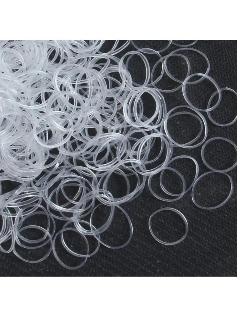 800~1000Pcs Girls Elastic Transparent Rubber Bands Hair Band Girls Ponytail Holder Hair Ties Bridal Hairbands Hair Accessories