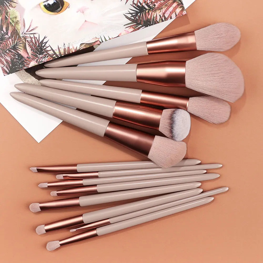 13PCS Makeup Brushes Set Professional Eyes Shadow Lip Contouring Brush Loose Powder Concealer brochas de maquillaje Makeup Tools