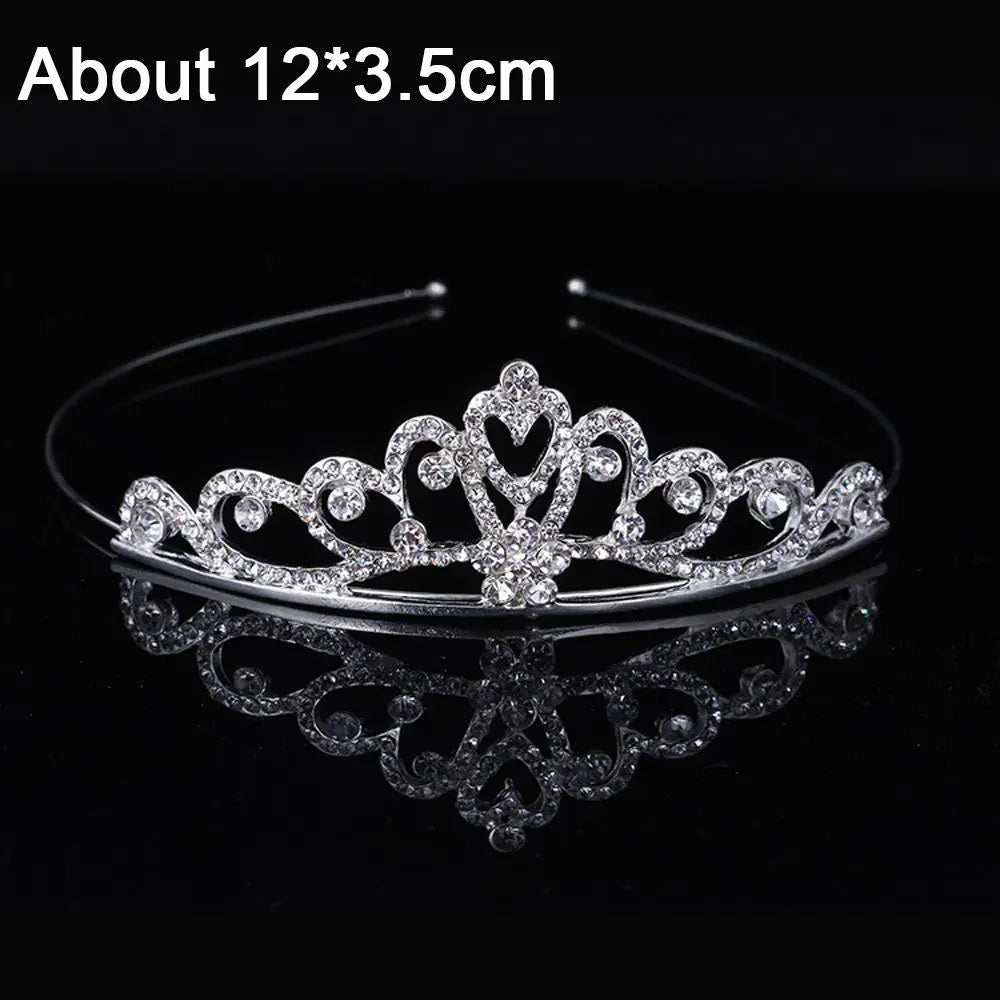 Children Crystal Wedding Tiaras Crowns Headband Kids Girls Bridal Crown Party Accessiory Bride Hair Jewelry Ornaments Headpiece