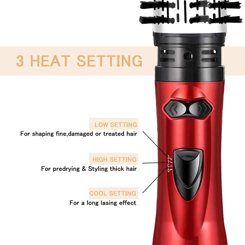 Hot Air Brush 2 In 1 Styler Rotary Head Professional One Step Hair Volumizer Brush Hair Dryer And Straightener Sets