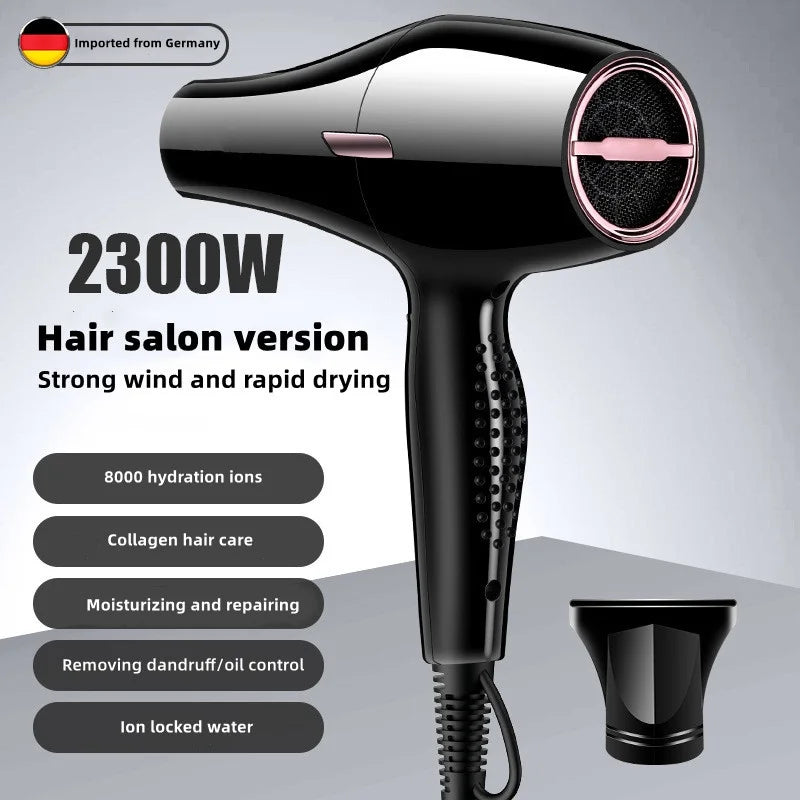 2023 Professional Hair Salon Hair Dryer 3000W High-Power Strong Wind Speed Dry Blue Light Ion Mute Home Salon Hair Styling Tool