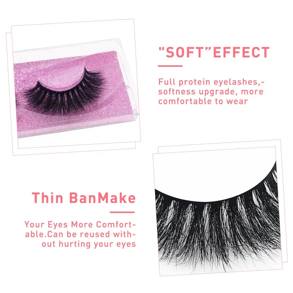 5Pairs 3D Mink Wholesale Eyelashes Lashes Handmade Fluffy Dramatic Lashes Cruelty Free False Eyelashes Makeup Lashes